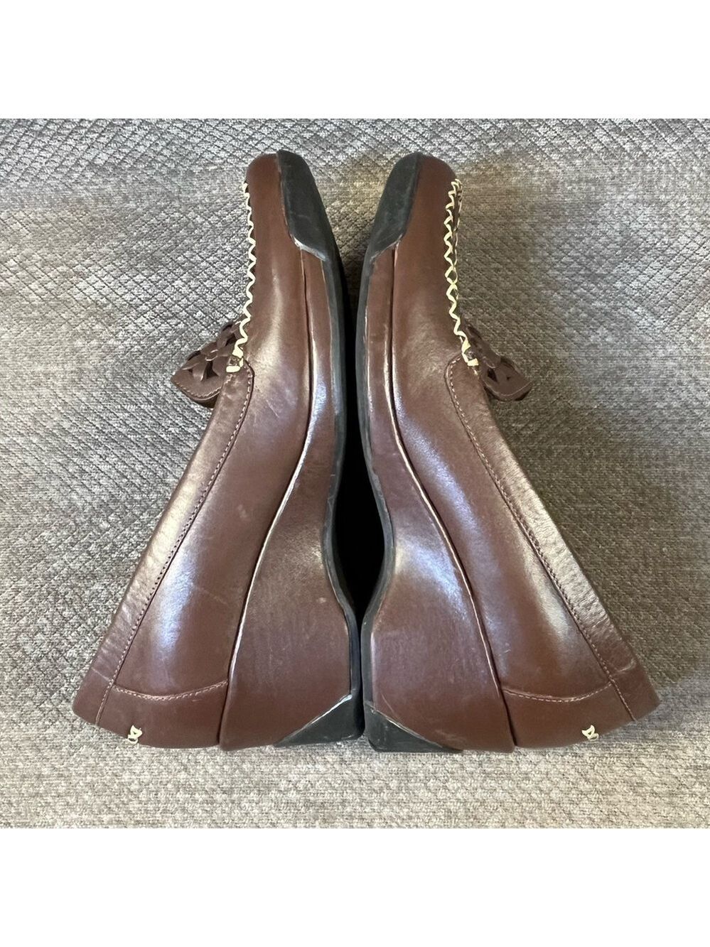 Nurture Gardner Women’s Brown Leather Wedge Loafers Comfort Heels 6.5 M EUC - Picture 5 of 14